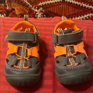 OshKosh B'gosh Orange and Gray Sandals with Velcro Straps